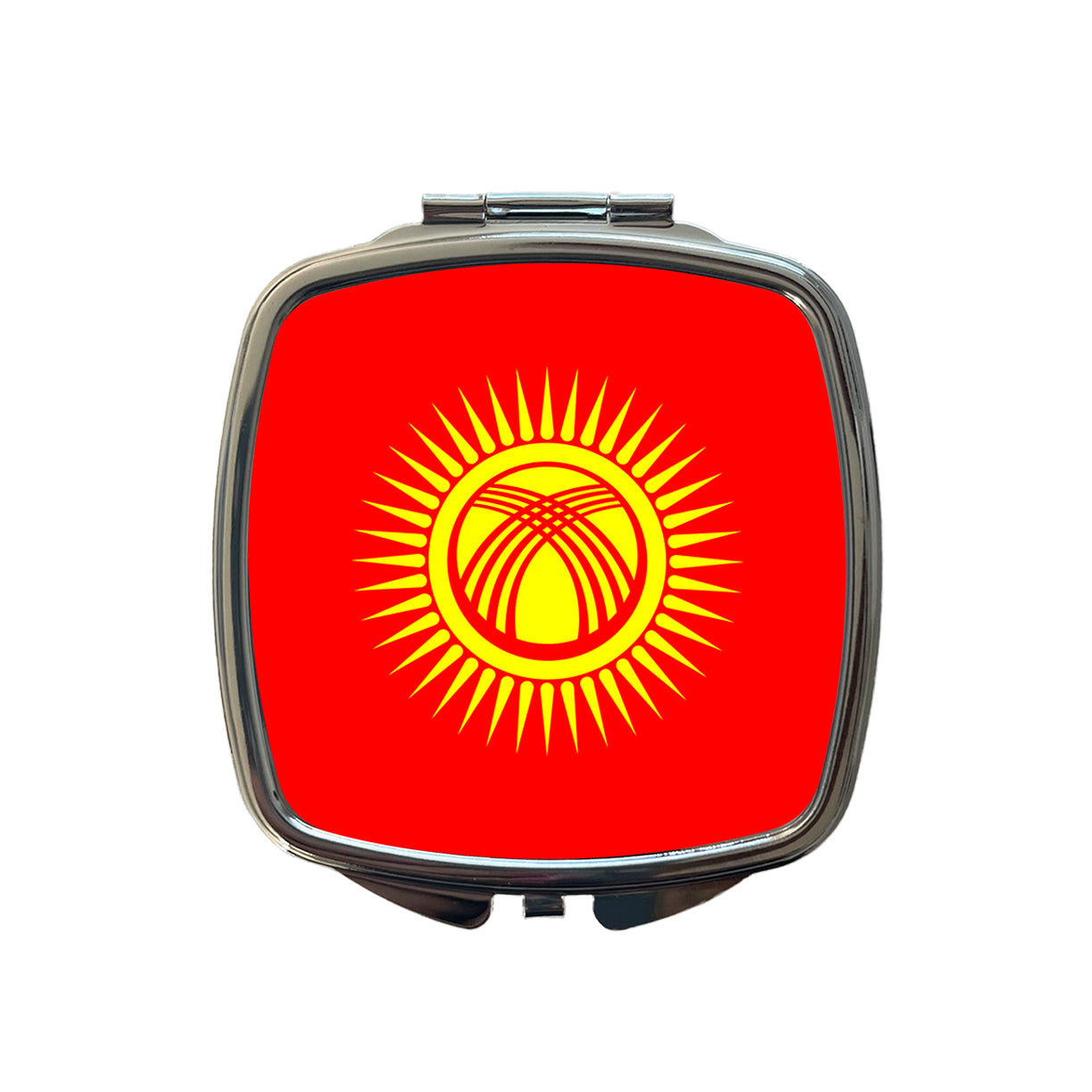 Kyrgyzstan Country Flag Small Travel Purse Handbag Pocket Makeup Compact Mirror