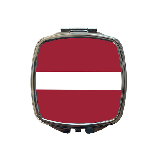 Latvia Country Flag Small Travel Purse Handbag Pocket Makeup Compact Mirror