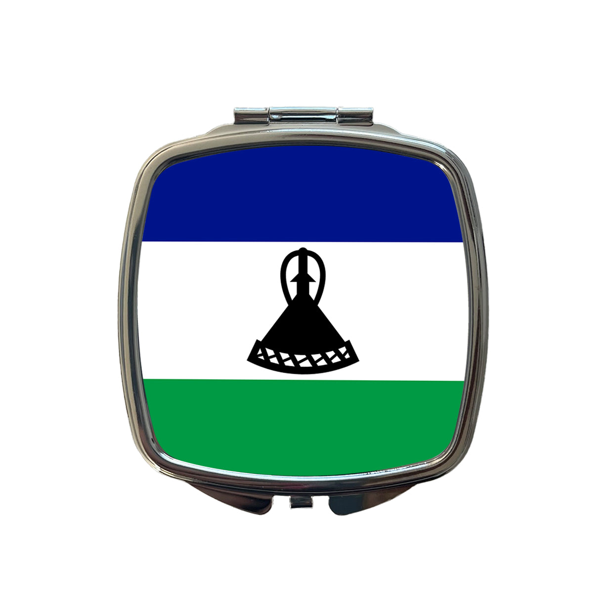Lesotho Country Flag Small Travel Purse Handbag Pocket Makeup Compact Mirror