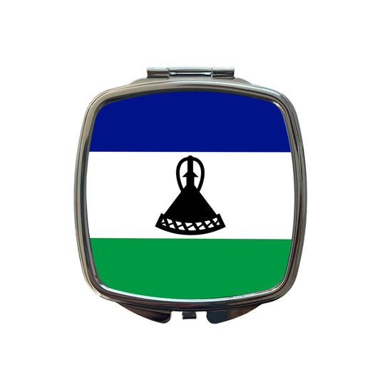 Lesotho Country Flag Small Travel Purse Handbag Pocket Makeup Compact Mirror