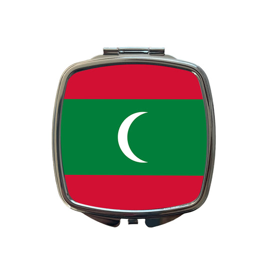 Maldives Country Flag Small Travel Purse Handbag Pocket Makeup Compact Mirror