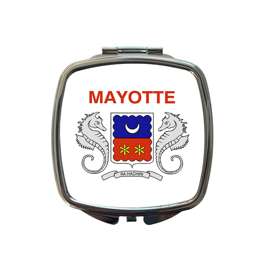 Mayotte Country Flag Small Travel Purse Handbag Pocket Makeup Compact Mirror