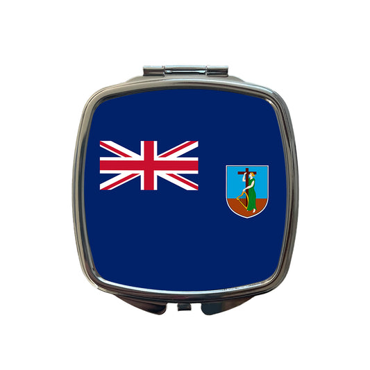 Montserrat Country Flag Small Travel Purse Handbag Pocket Makeup Compact Mirror