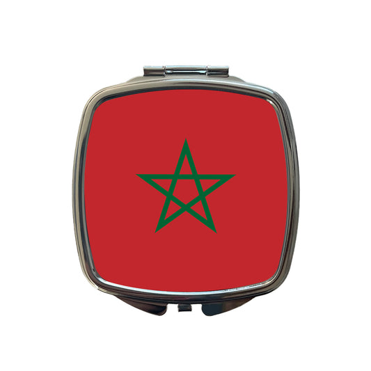 Morocco Country Flag Small Travel Purse Handbag Pocket Makeup Compact Mirror