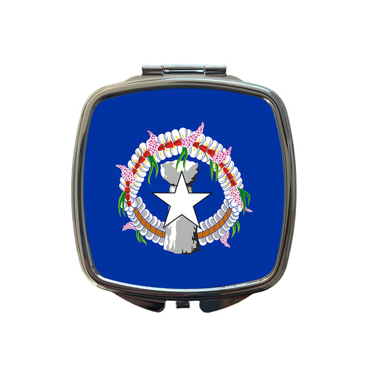 Northern Mariana Islands Country Flag Small Travel Purse Handbag Pocket Makeup Compact Mirror