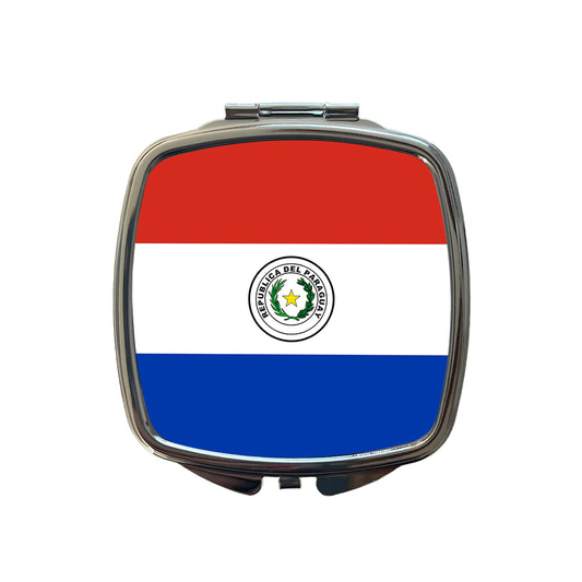 Paraguay Country Flag Small Travel Purse Handbag Pocket Makeup Compact Mirror