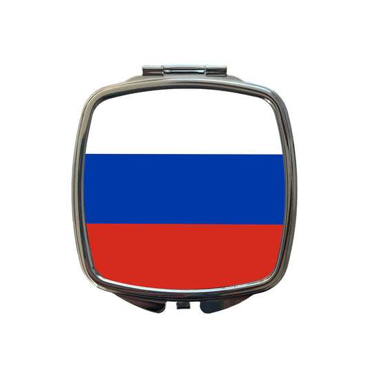 Russian Federation Country Flag Small Travel Purse Handbag Pocket Makeup Compact Mirror