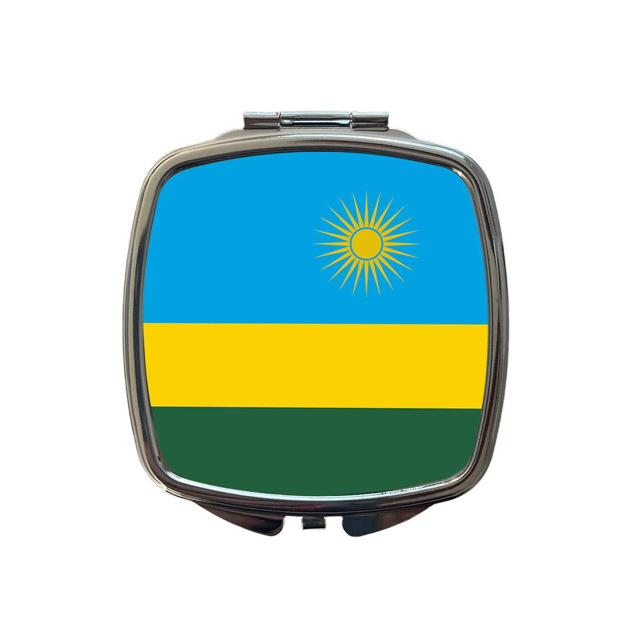 Rwanda Country Flag Small Travel Purse Handbag Pocket Makeup Compact Mirror