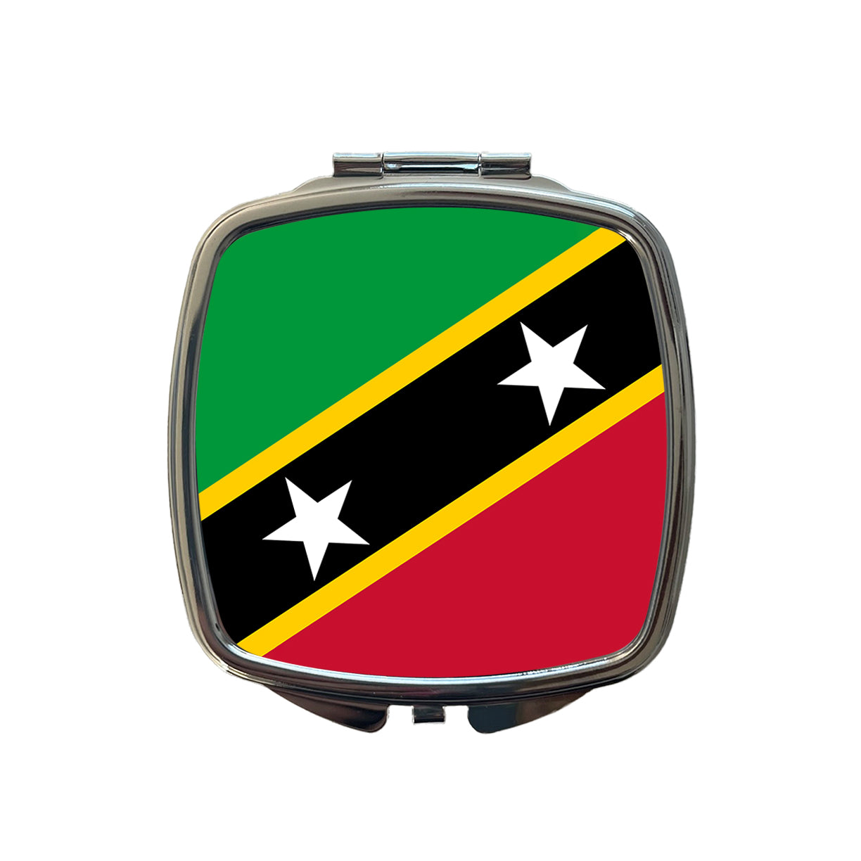 Saint Kitts and Nevis Country Flag Small Travel Purse Handbag Pocket Makeup Compact Mirror