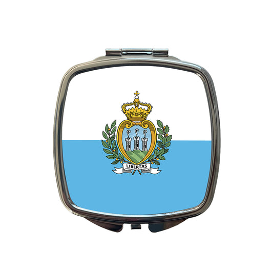 San Marino Country Flag Small Travel Purse Handbag Pocket Makeup Compact Mirror