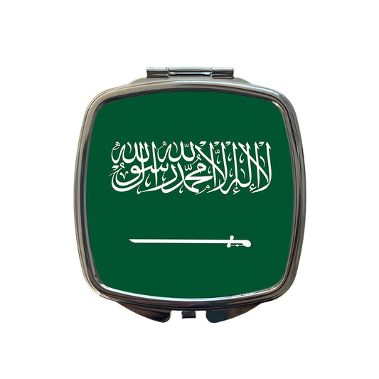 Saudi Arabia Country Flag Small Travel Purse Handbag Pocket Makeup Compact Mirror