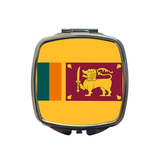 Sri Lanka Country Flag Small Travel Purse Handbag Pocket Makeup Compact Mirror