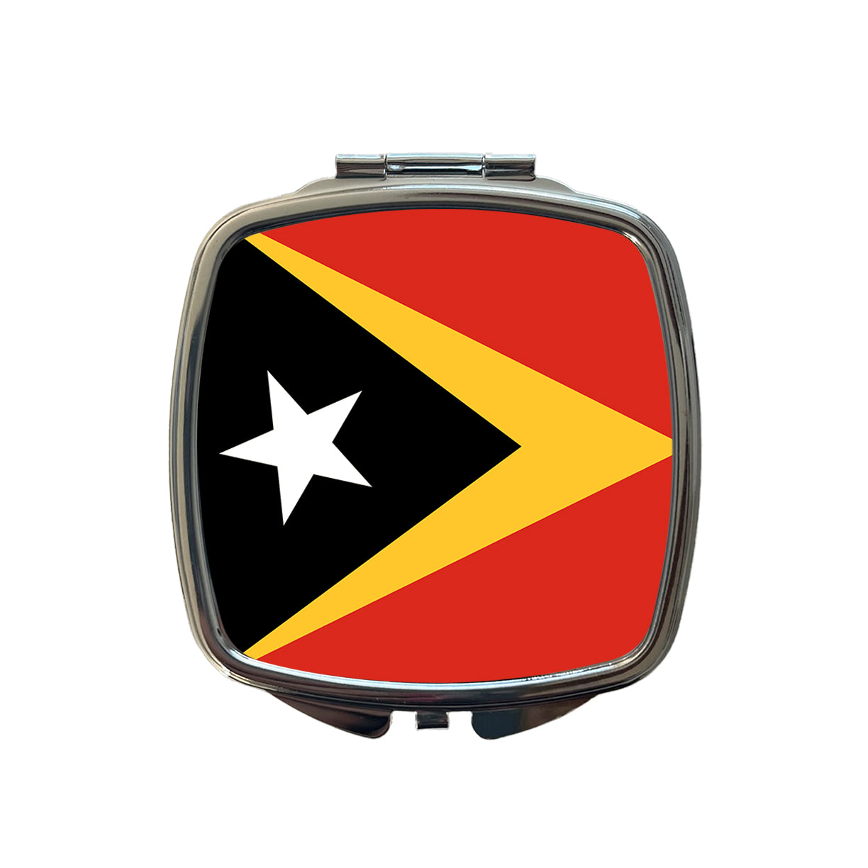 Timor-Leste Country Flag Small Travel Purse Handbag Pocket Makeup Compact Mirror