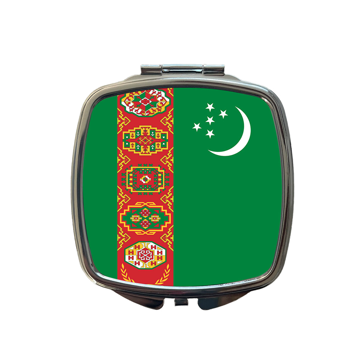 Turkmenistan Country Flag Small Travel Purse Handbag Pocket Makeup Compact Mirror