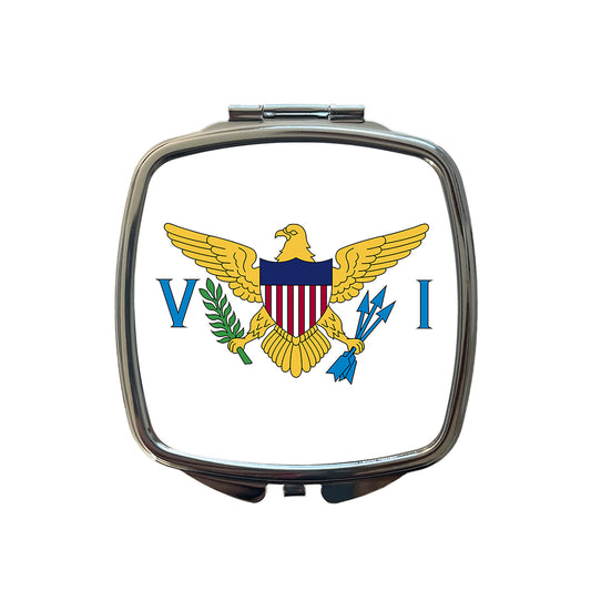 Virgin Islands (U.S.) Country Flag Small Travel Purse Handbag Pocket Makeup Compact Mirror