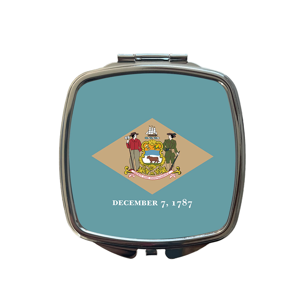 Delaware DE State Flag Small Travel Purse Handbag Pocket Makeup Compact Mirror