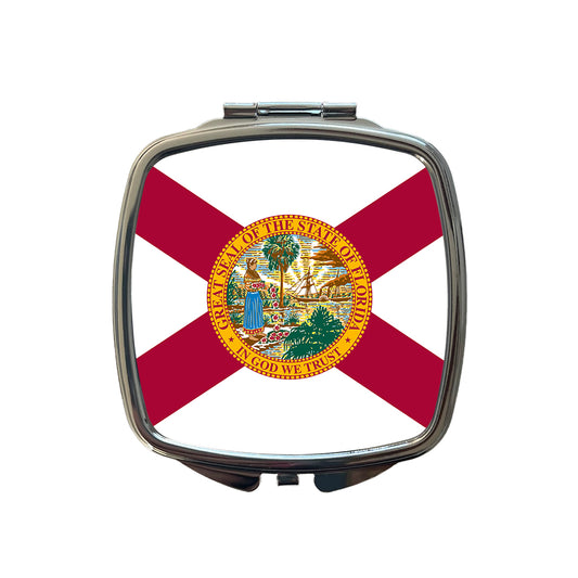 Florida FL State Flag Small Travel Purse Handbag Pocket Makeup Compact Mirror