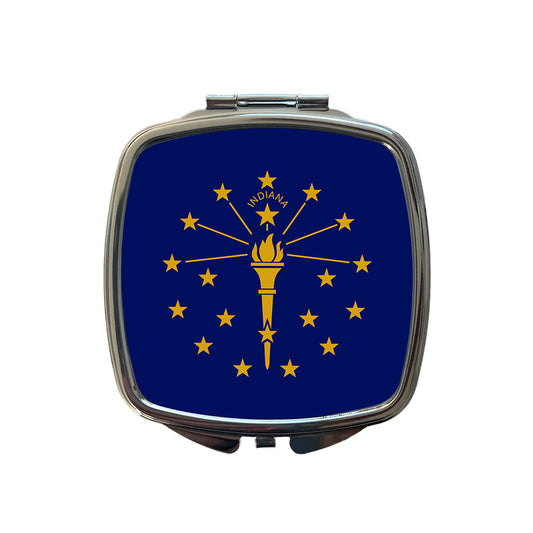 Indiana IN State Flag Small Travel Purse Handbag Pocket Makeup Compact Mirror