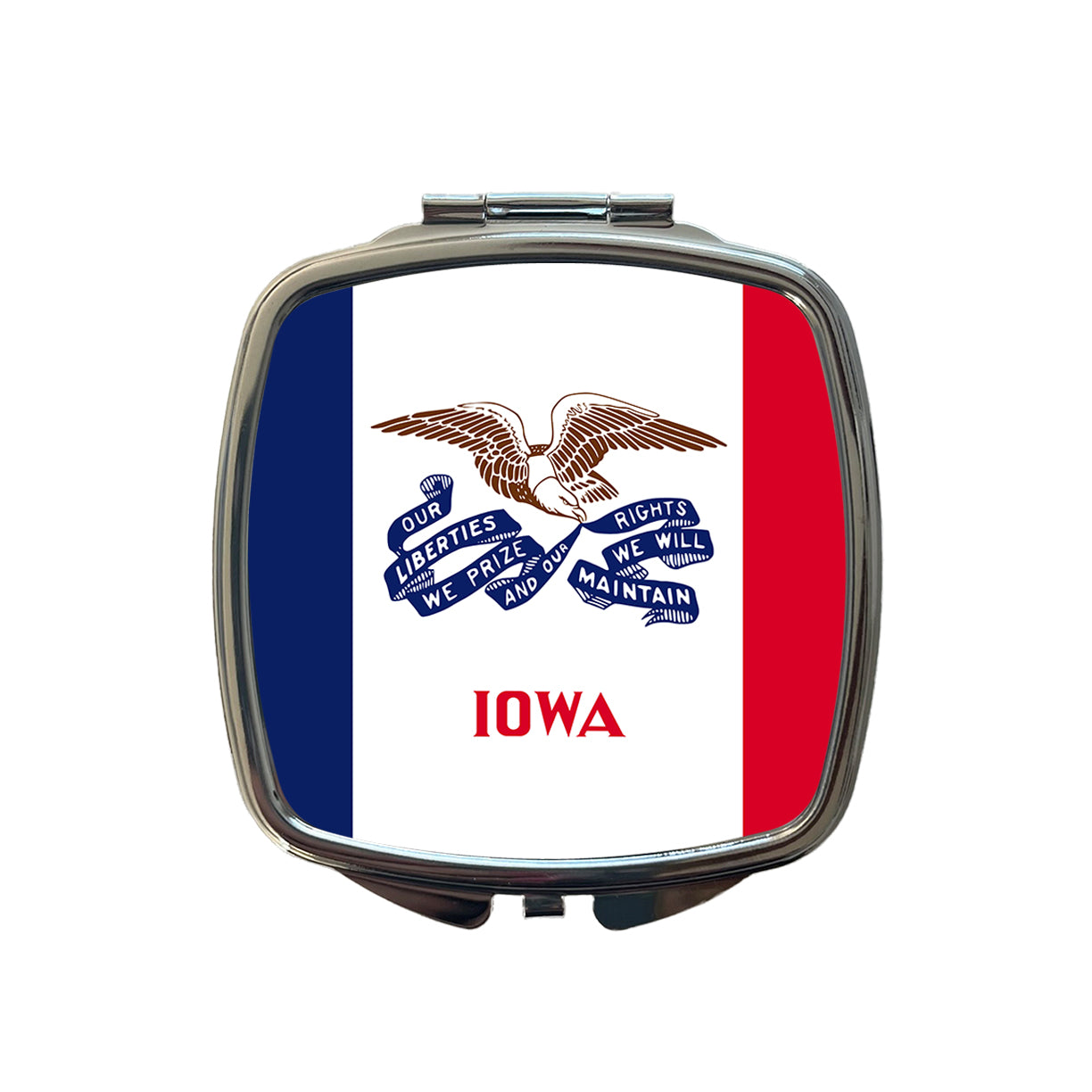 Iowa IA State Flag Small Travel Purse Handbag Pocket Makeup Compact Mirror