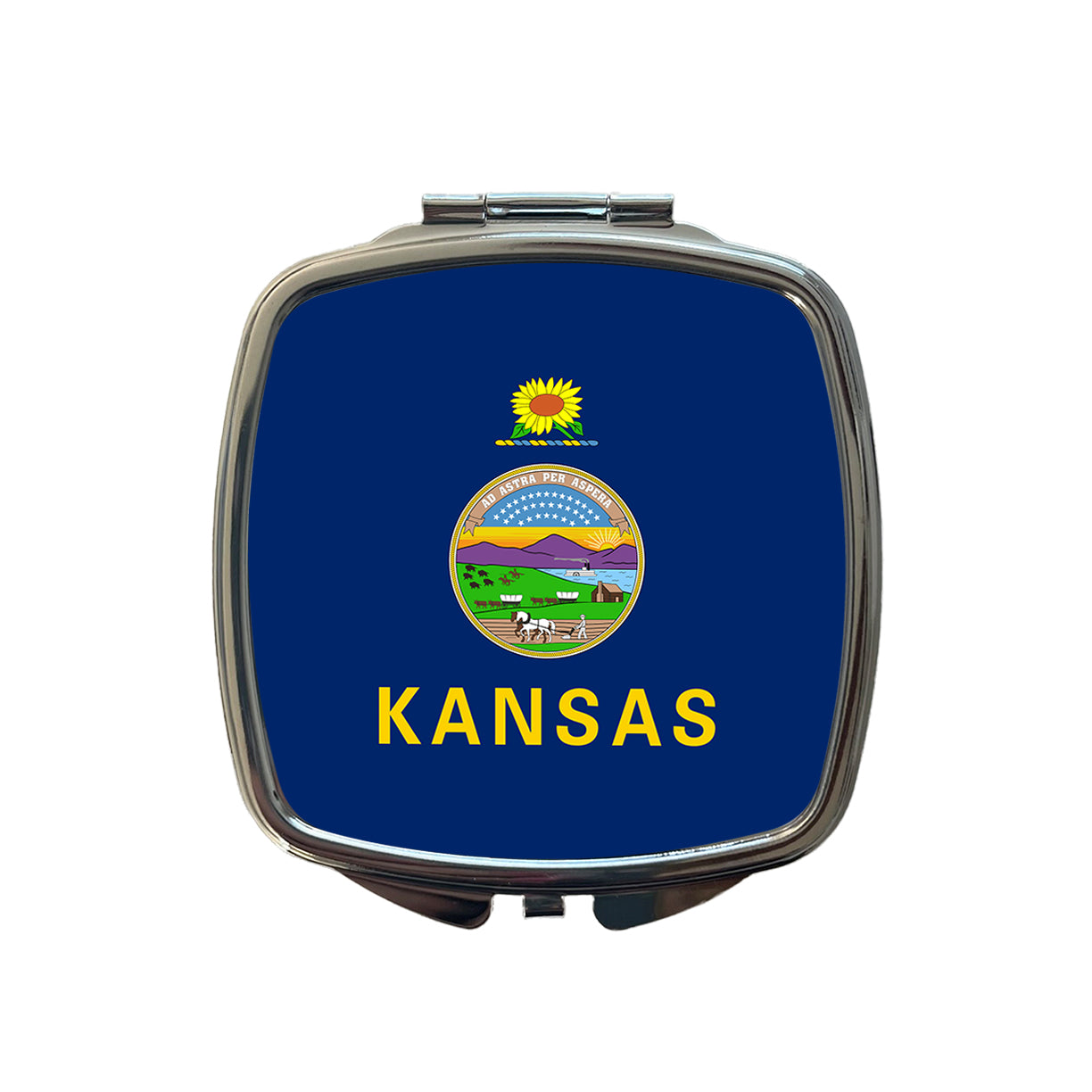 Kansas KS State Flag Small Travel Purse Handbag Pocket Makeup Compact Mirror