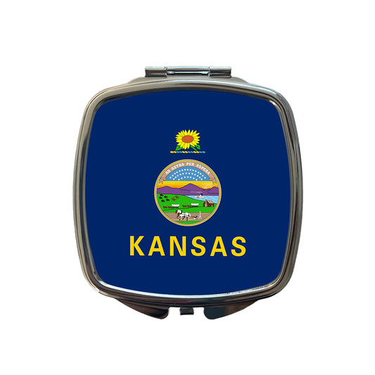 Kansas KS State Flag Small Travel Purse Handbag Pocket Makeup Compact Mirror