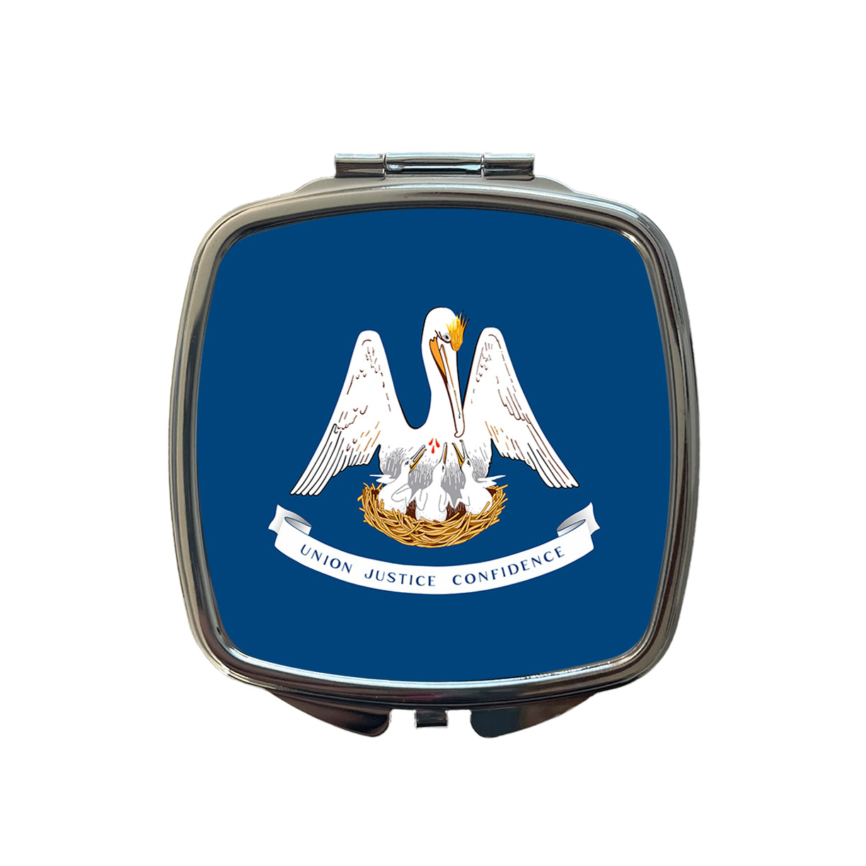 Louisiana LA State Flag Small Travel Purse Handbag Pocket Makeup Compact Mirror
