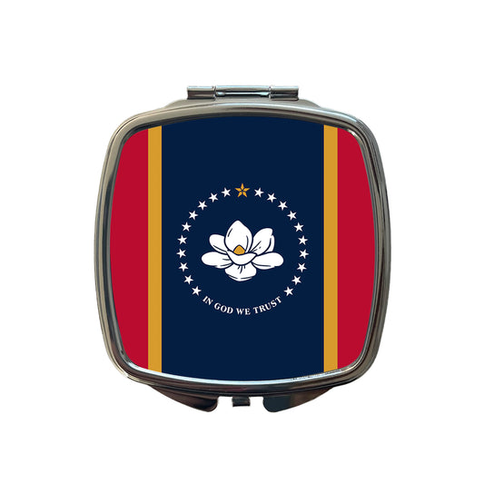 Mississippi MS State Flag Small Travel Purse Handbag Pocket Makeup Compact Mirror
