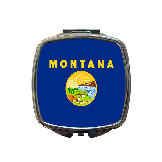 Montana MT State Flag Small Travel Purse Handbag Pocket Makeup Compact Mirror