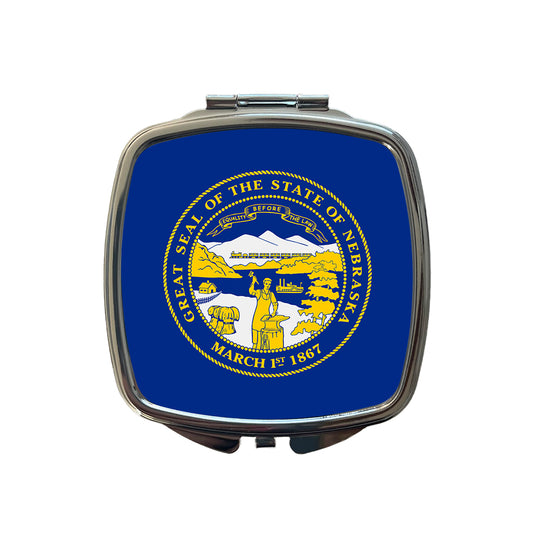 Nebraska NE State Flag Small Travel Purse Handbag Pocket Makeup Compact Mirror