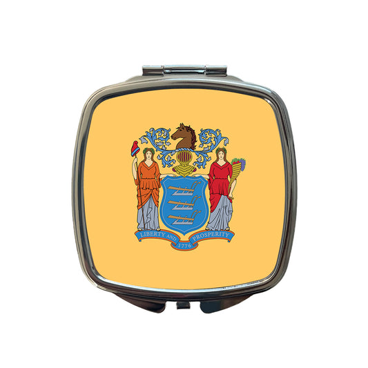 New Jersey NJ State Flag Small Travel Purse Handbag Pocket Makeup Compact Mirror