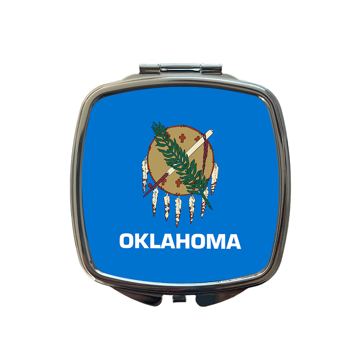Oklahoma OK State Flag Small Travel Purse Handbag Pocket Makeup Compact Mirror