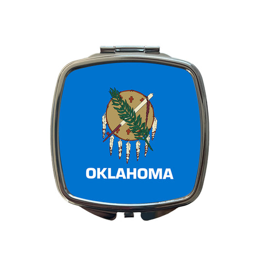 Oklahoma OK State Flag Small Travel Purse Handbag Pocket Makeup Compact Mirror