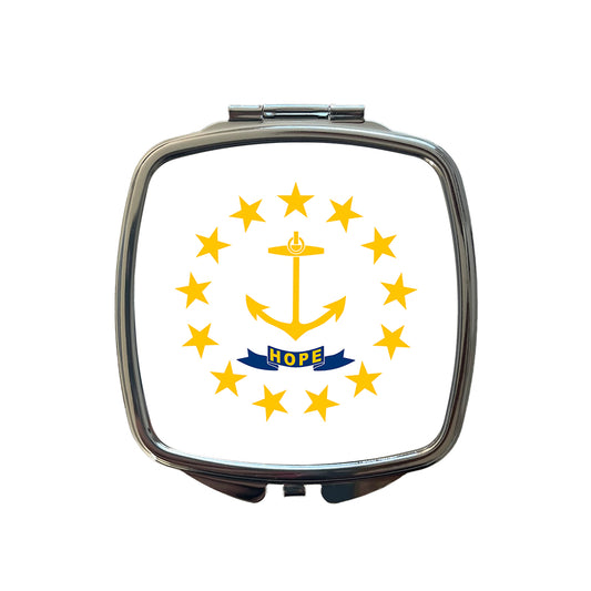Rhode Island RI State Flag Small Travel Purse Handbag Pocket Makeup Compact Mirror