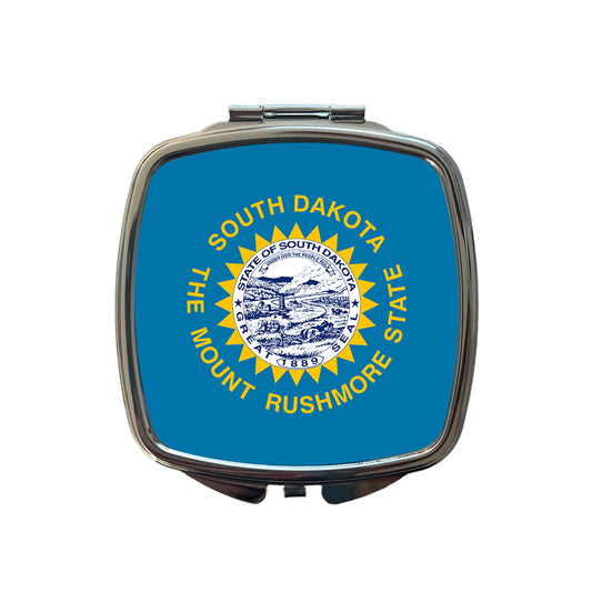 South Dakota SD State Flag Small Travel Purse Handbag Pocket Makeup Compact Mirror