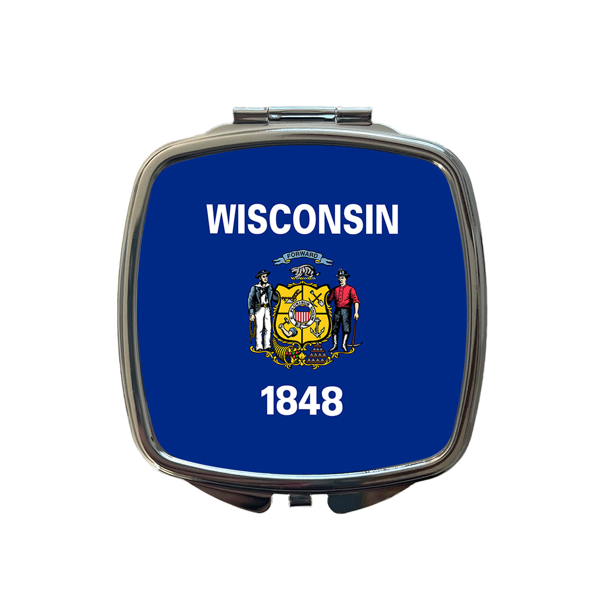 Wisconsin WI State Flag Small Travel Purse Handbag Pocket Makeup Compact Mirror