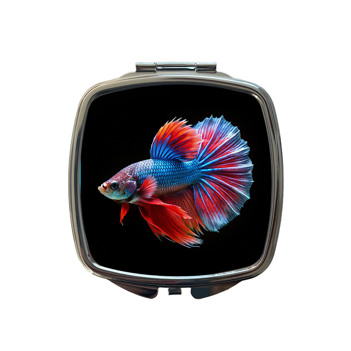 Betta Siamese Fighting Fish Small Travel Purse Handbag Pocket Makeup Compact Mirror