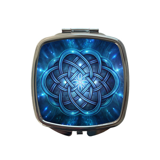 Blue Celtic Knot Eternity Love Small Travel Purse Handbag Pocket Makeup Compact Mirror