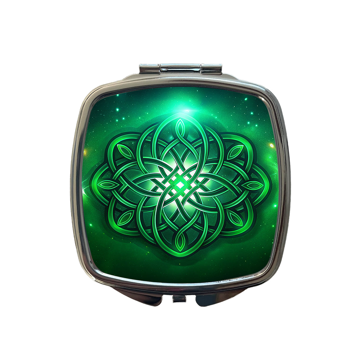 Celtic Knot Irish Eternity Love Green Small Travel Purse Handbag Pocket Makeup Compact Mirror