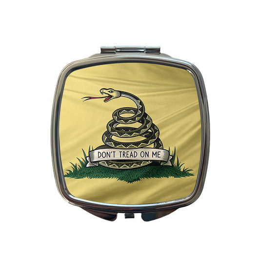 Gadsden Flag Don't Tread On Me Flag Small Travel Purse Handbag Pocket Makeup Compact Mirror