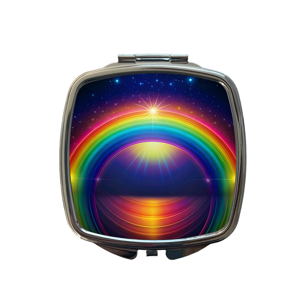 Glowing Rainbow Small Travel Purse Handbag Pocket Makeup Compact Mirror