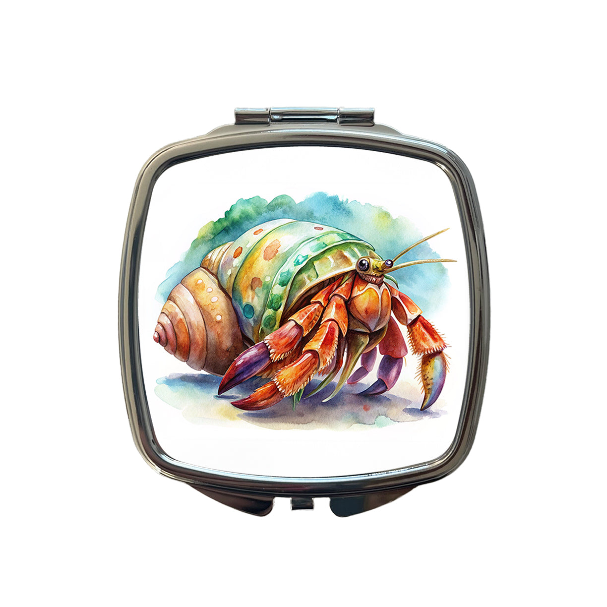 Hermit Crab Watercolor Small Travel Purse Handbag Pocket Makeup Compact Mirror