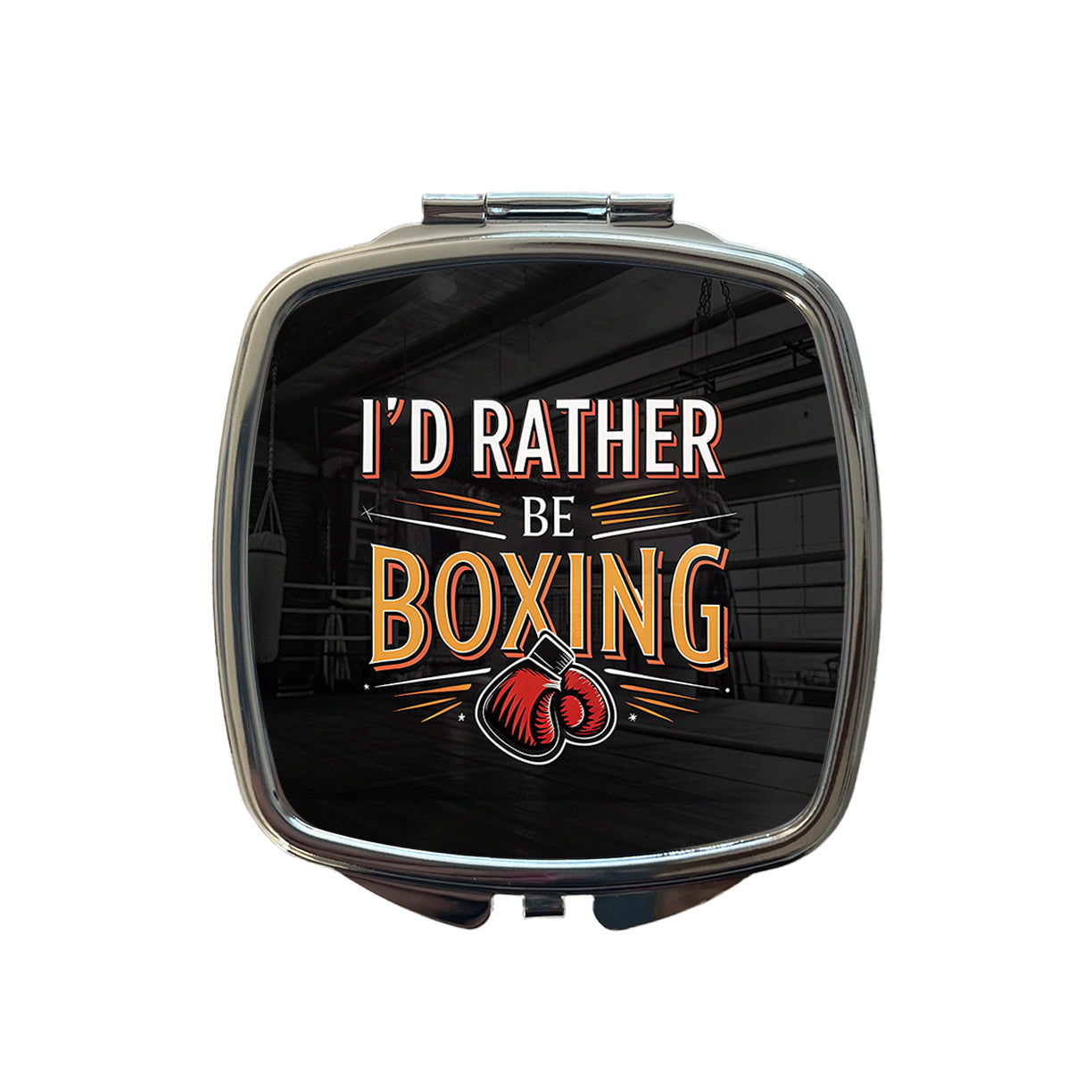 I'd Rather Be Boxing Small Travel Purse Handbag Pocket Makeup Compact Mirror