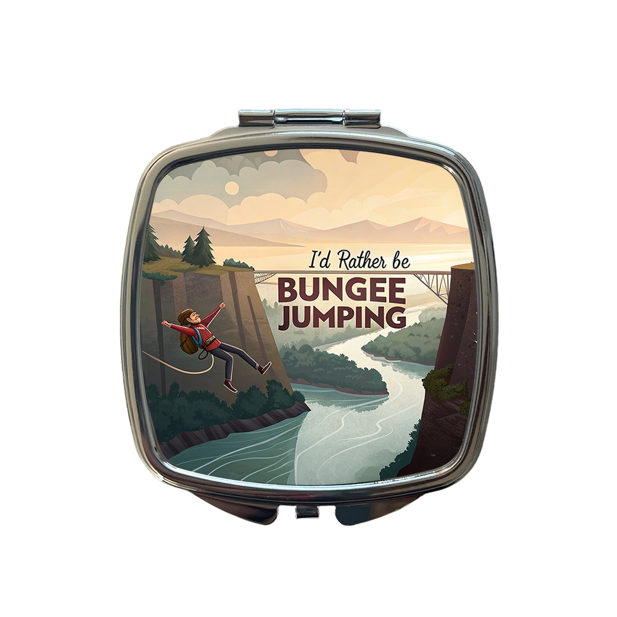 I'd Rather Be Bungee Jumping Small Travel Purse Handbag Pocket Makeup Compact Mirror