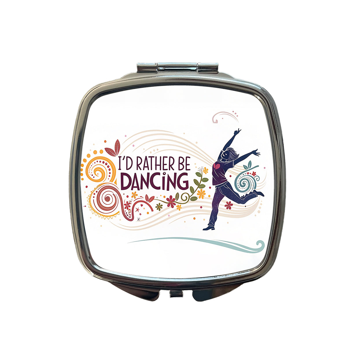 I'd Rather Be Dancing Dancer Small Travel Purse Handbag Pocket Makeup Compact Mirror