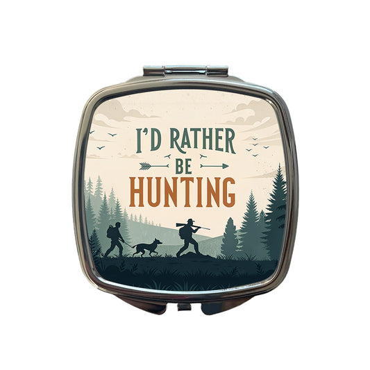 I'd Rather Be Hunting Hunter Small Travel Purse Handbag Pocket Makeup Compact Mirror