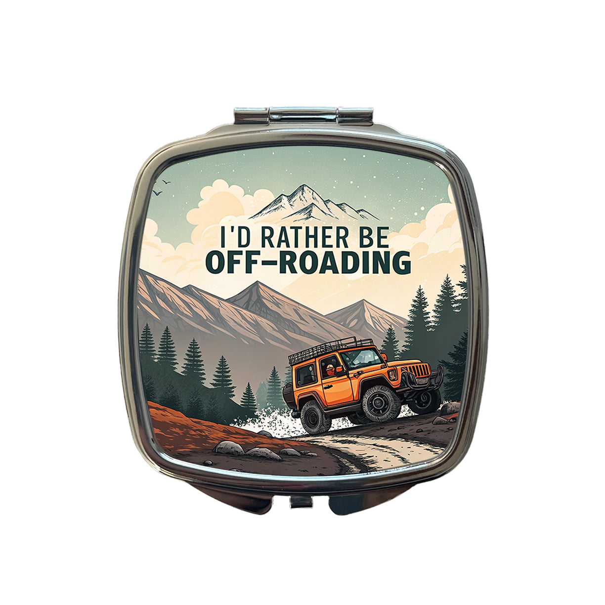 I'd Rather Be Off-Roading 4x4 Small Travel Purse Handbag Pocket Makeup Compact Mirror