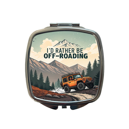 I'd Rather Be Off-Roading 4x4 Small Travel Purse Handbag Pocket Makeup Compact Mirror