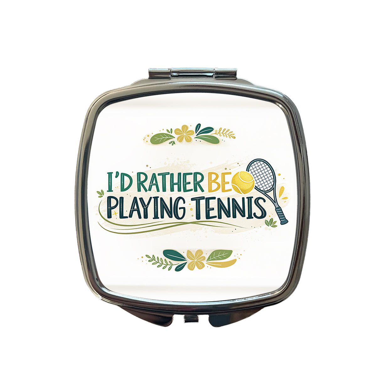 I'd Rather Be Playing Tennis Small Travel Purse Handbag Pocket Makeup Compact Mirror