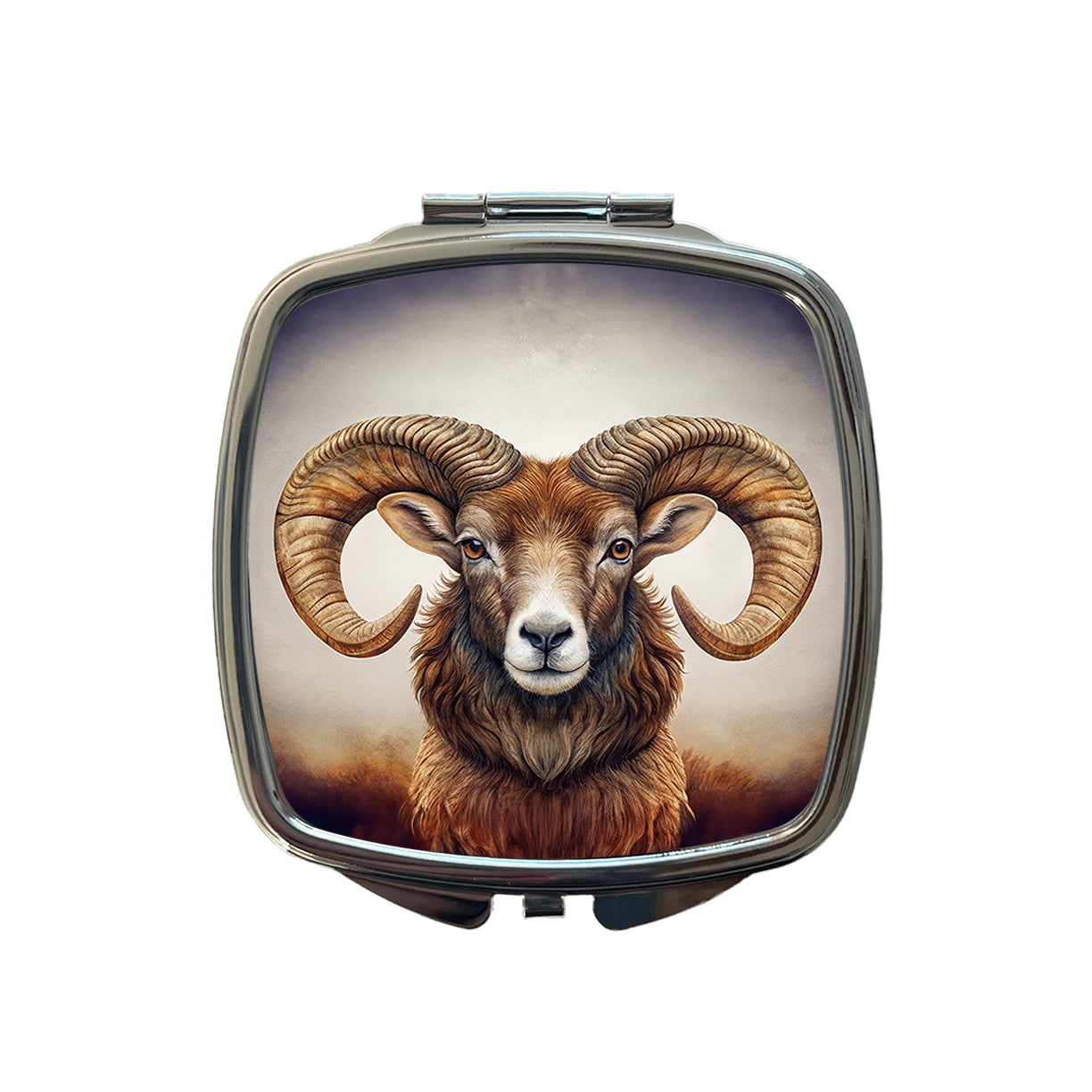 Ram's Head Small Travel Purse Handbag Pocket Makeup Compact Mirror