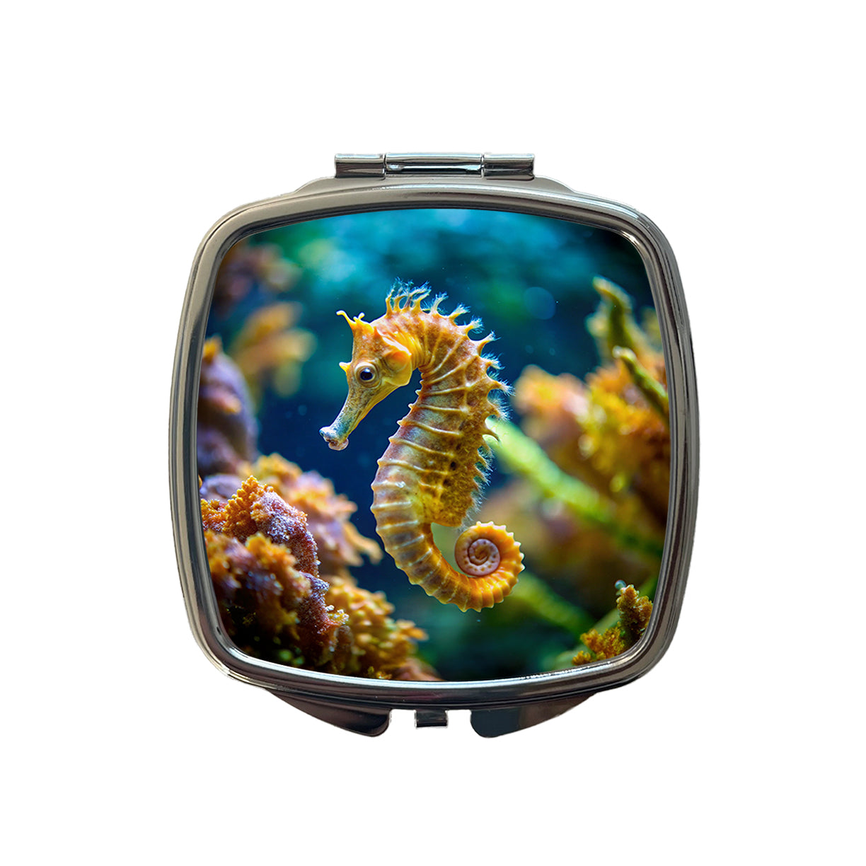 Seahorse in the Ocean Small Travel Purse Handbag Pocket Makeup Compact Mirror